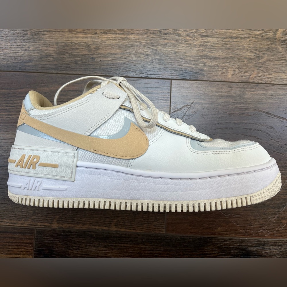 Nike Air Force 1 Shadow in Cream and Tan